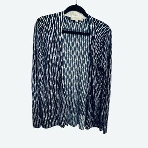 Loft Navy and White Patterned Cardigan - L